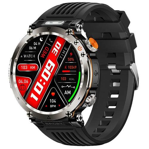 HT30 Silicone Strap 1.7-inch Smart Watch Health Monitoring Compass Sports Watch - Black - 1