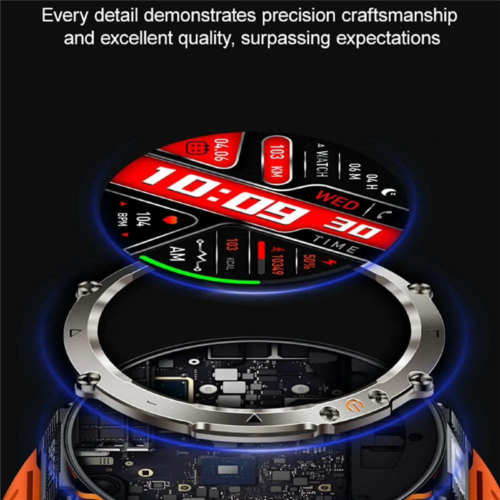 HT30 Silicone Strap 1.7-inch Smart Watch Health Monitoring Compass Sports Watch - Black - 6