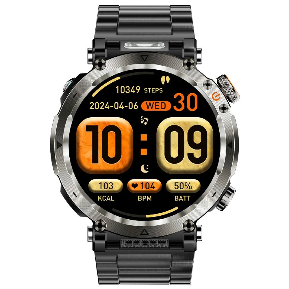 HT30 Steel Strap 1.7-inch Smart Watch Health Monitoring Money Detector Light Compass Sports Watch - 2