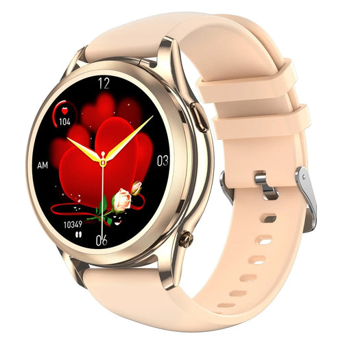 X17 Women TWS Earphones Smart Watch 2 in 1 Bluetooth-compatible Call Music Heart Rate Monitoring Watch - Gold - 1