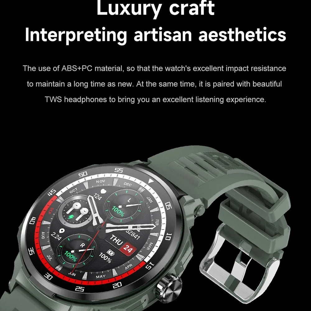 D11 2-in-1 TWS Earphones Smart Watch Bluetooth-compatible Call Health Monitoring Sports Watch - Green - 5