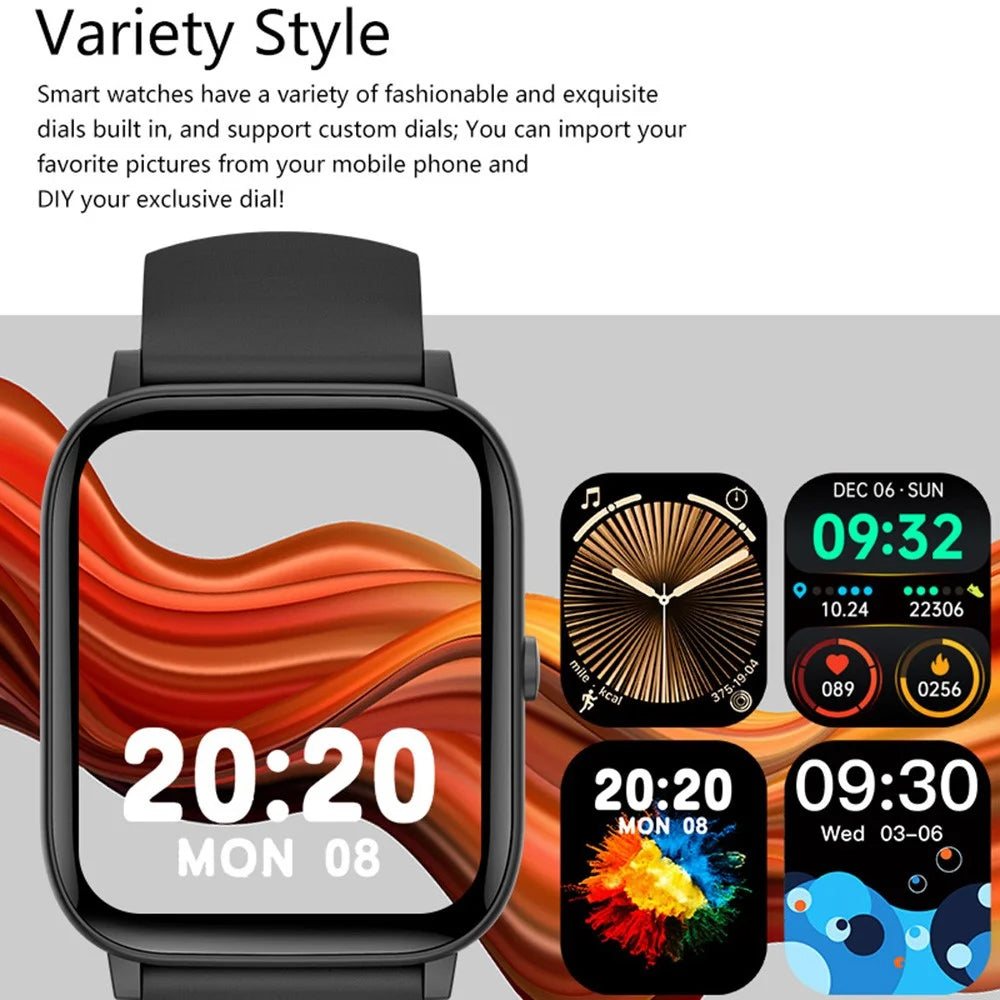 C09 Smart Watch 1.85-inch TFT Screen Bluetooth-compatible Call Heart Rate Blood Pressure Monitor Watch - Black - 6