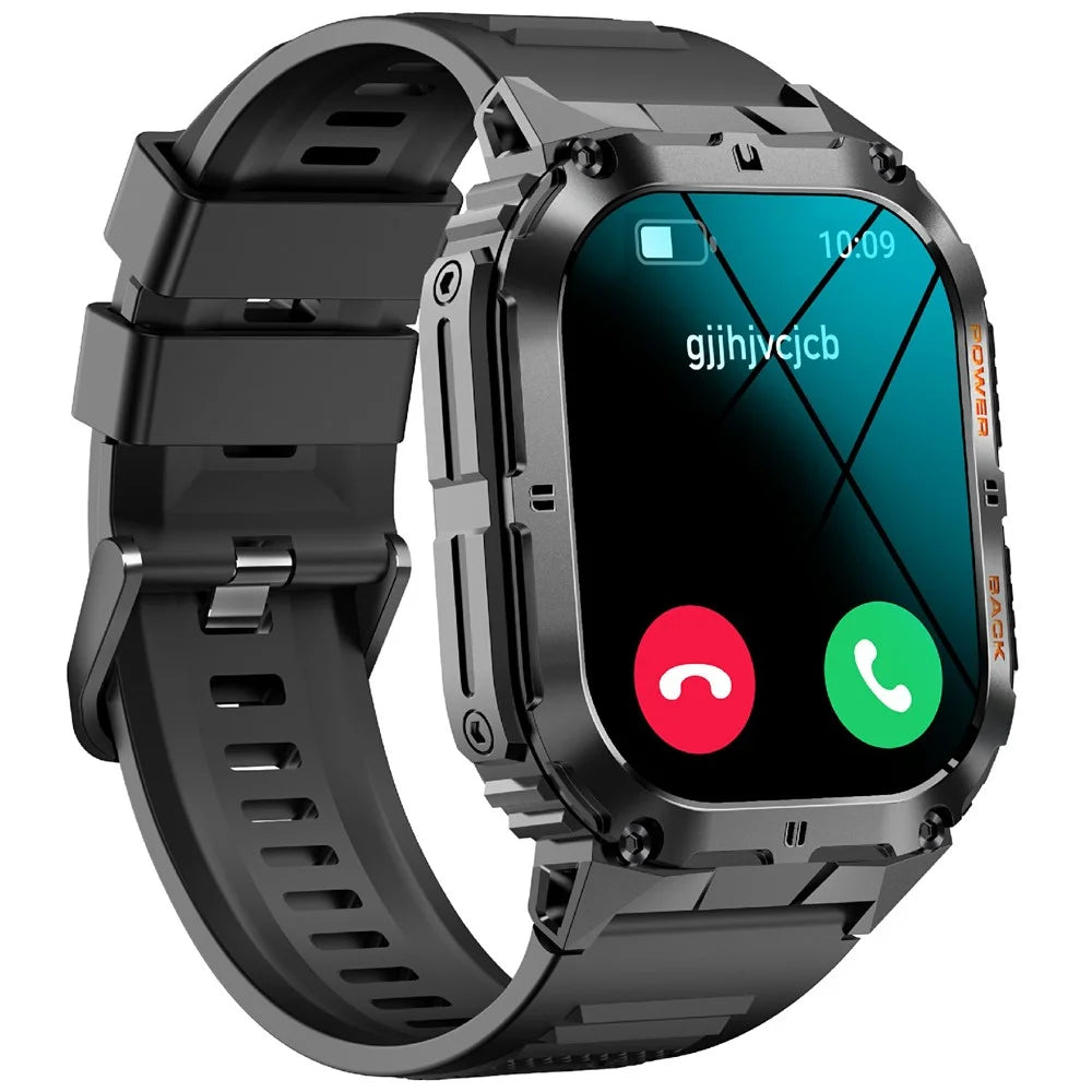 K61Pro 1.96-inch AMOLED Screen Smart Watch Health Monitoring Bluetooth-compatible Call Sports Tracking Watch - Black - 1