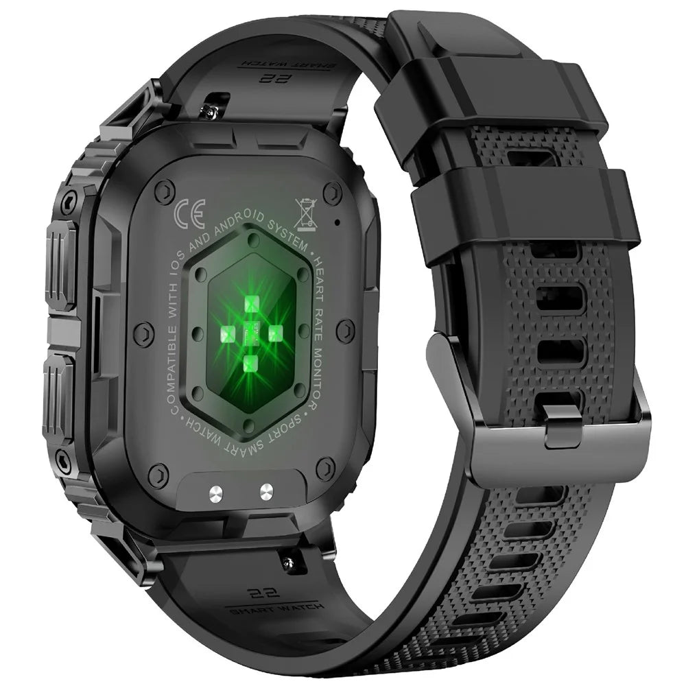K61Pro 1.96-inch AMOLED Screen Smart Watch Health Monitoring Bluetooth-compatible Call Sports Tracking Watch - Black - 2