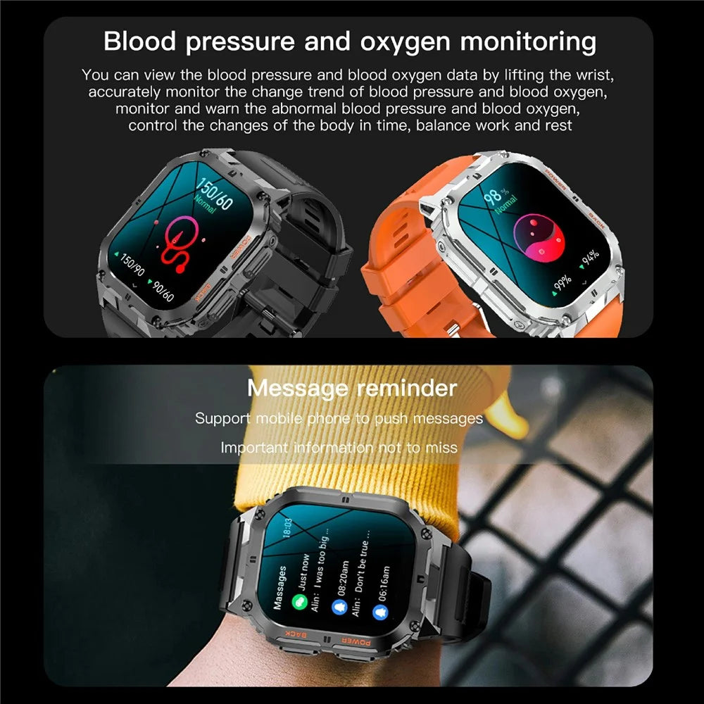 K61Pro 1.96-inch AMOLED Screen Smart Watch Health Monitoring Bluetooth-compatible Call Sports Tracking Watch - Black - 4