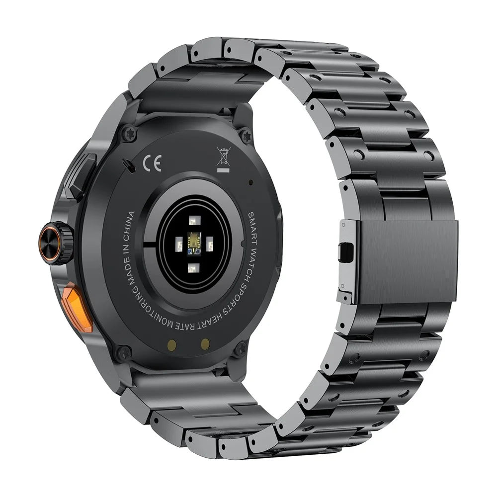 AK77 Steel Strap 1.43-inch AMOLED Smart Watch Sleep Health Monitoring Bluetooth-compatible Call Sports Watch - Black - 3