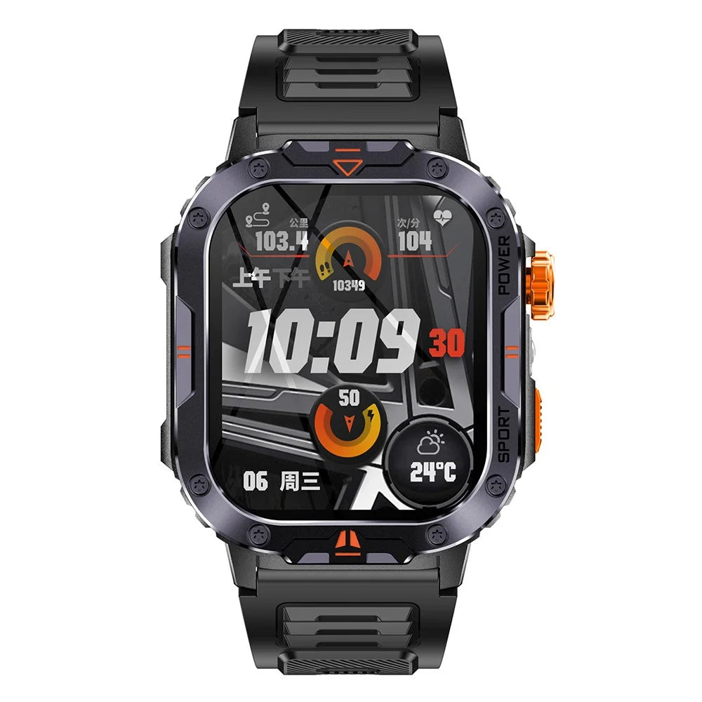 NX20 Health Monitoring Smart Watch with Tactical Flashlight Voice Assistant Sports Watch - Black - 2