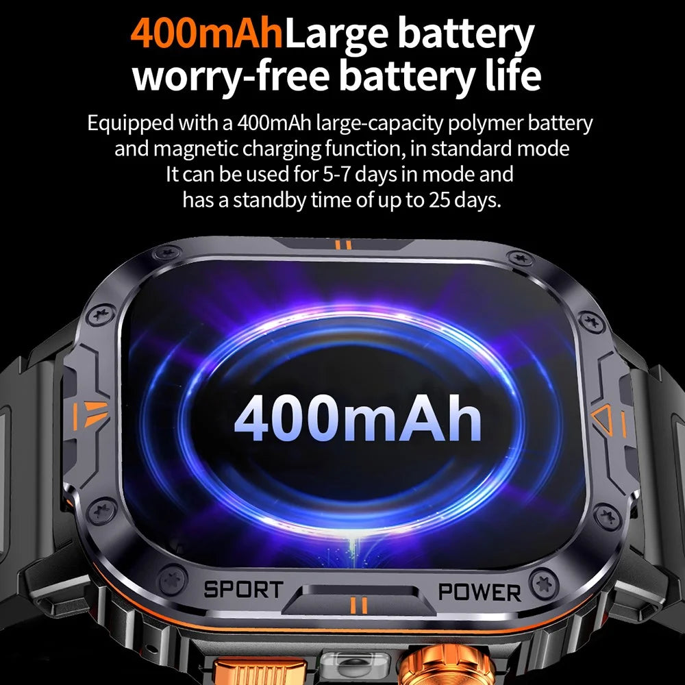 NX20 Health Monitoring Smart Watch with Tactical Flashlight Voice Assistant Sports Watch - Black - 4