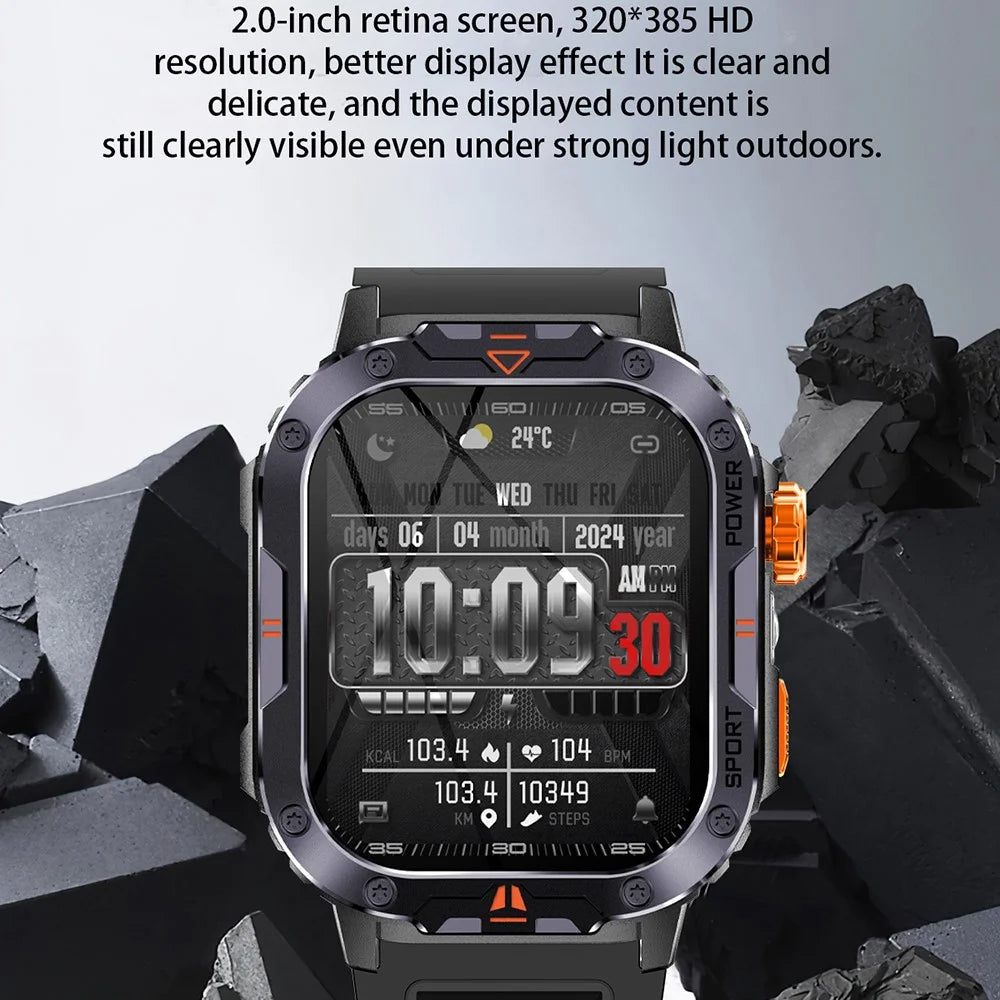 NX20 Health Monitoring Smart Watch with Tactical Flashlight Voice Assistant Sports Watch - Black - 5