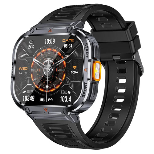 NX23 Fitness Tracker 2.0-inch Touch Screen Bluetooth-compatible Calling Health Monitoring Smart Watch - Black - 1