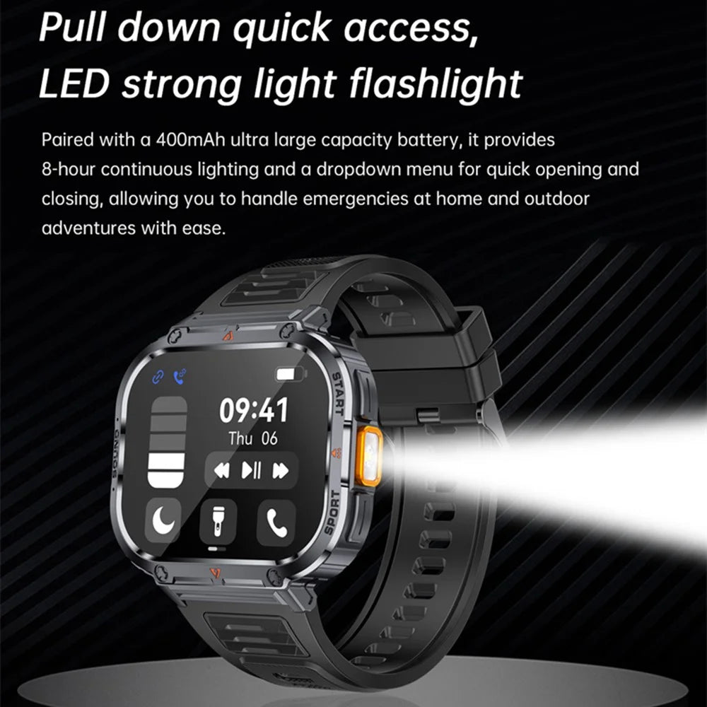 NX23 Fitness Tracker 2.0-inch Touch Screen Bluetooth-compatible Calling Health Monitoring Smart Watch - Black - 5