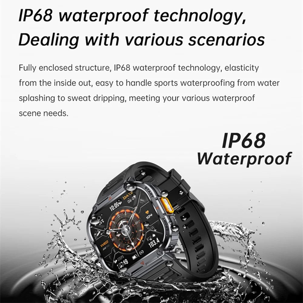 NX23 Fitness Tracker 2.0-inch Touch Screen Bluetooth-compatible Calling Health Monitoring Smart Watch - Black - 7