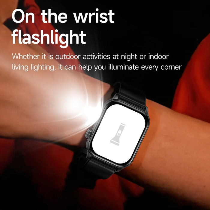 KR86 1.95-inch AMOLED Screen Smart Watch Health Monitoring Sports Watch Support Bluetooth-compatible Call - Black+Silicone Strap - 3