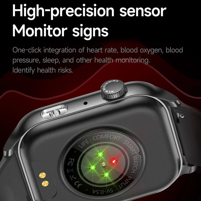 KR86 1.95-inch AMOLED Screen Smart Watch Health Monitoring Sports Watch Support Bluetooth-compatible Call - Black+Silicone Strap - 4