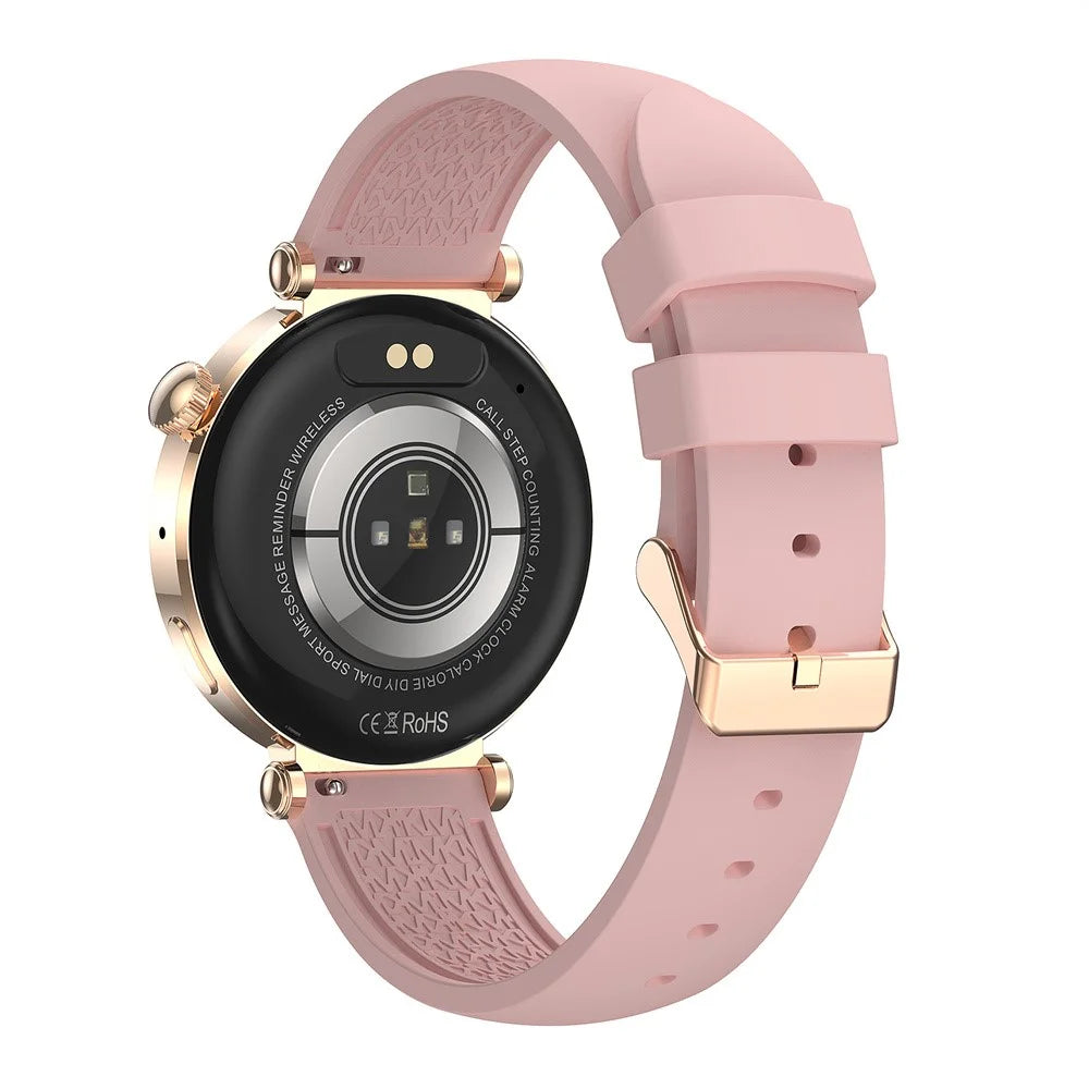 HK88 1.19-inch Heart Rate Monitor NFC Smart Watch Menstrual Cycle Tracker for Women, Silicone Strap - Gold - 3