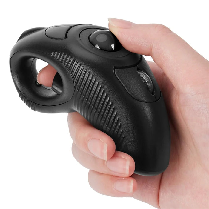 Y-10W Wireless USB Handheld Finger Trackball Mouse with Laser Pointer for Left / Right Hand (No Battery) - 2