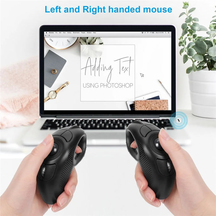 Y-10W Wireless USB Handheld Finger Trackball Mouse with Laser Pointer for Left / Right Hand (No Battery) - 5