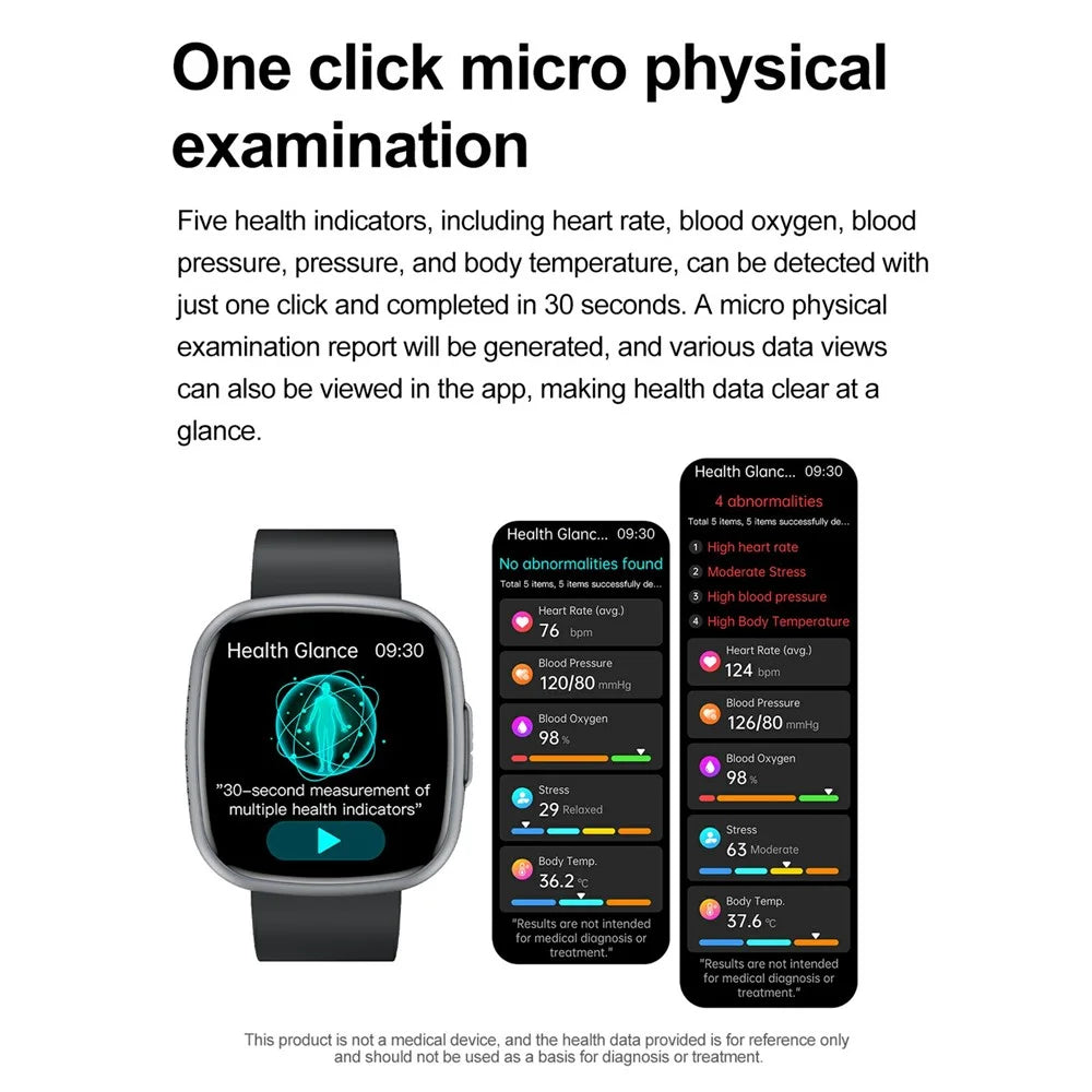 ET593 ECG Bluetooth-compatible Call Sports Watch Body Temperature Health Monitoring Smart Watch - Black - 5