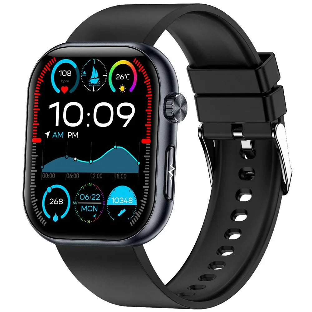 ET587 Bluetooth-compatible Call Sports Watch Body ECG Temperature Health Monitoring AMOLED Screen Smart Watch - Black - 1