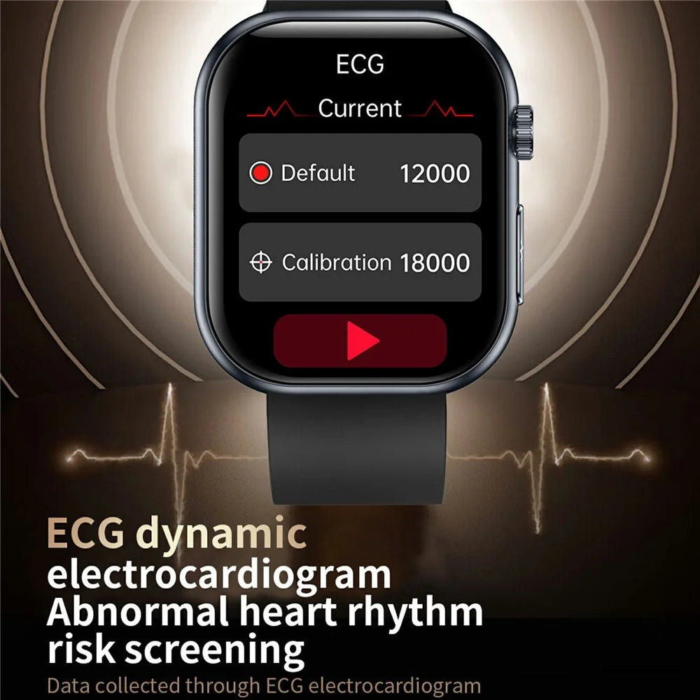 ET587 Bluetooth-compatible Call Sports Watch Body ECG Temperature Health Monitoring AMOLED Screen Smart Watch - Black - 6