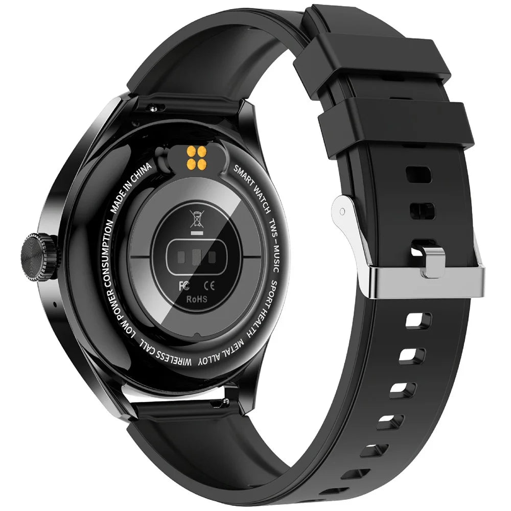 D9 Silicone Strap Smart Watch with Earbuds Bluetooth-compatible 5.3 Heart Rate Monitor NFC Touch Screen Fitness Tracker - Black - 2