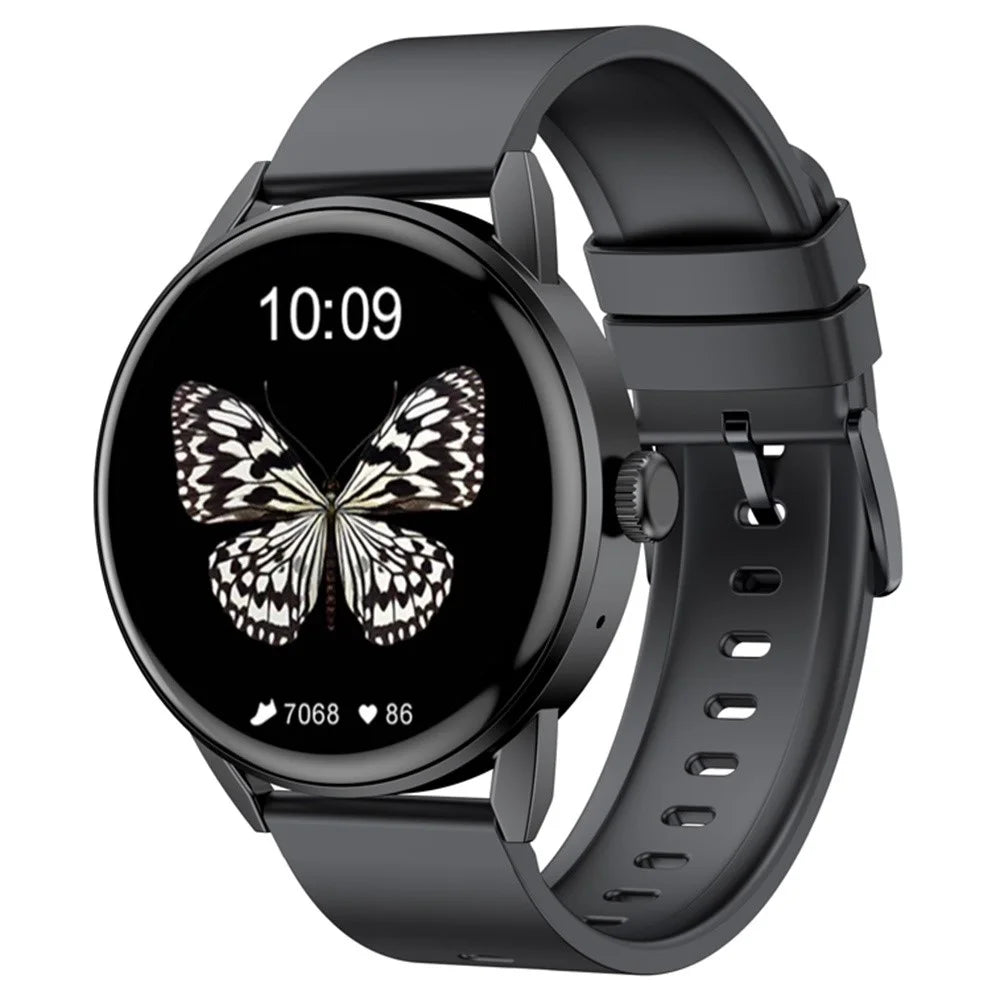 GF03Pro+ 1.32 Inch Smart Watch for Women Bluetooth-compatible Calling Health Monitor Silicone Strap Sports Watch - Black - 1