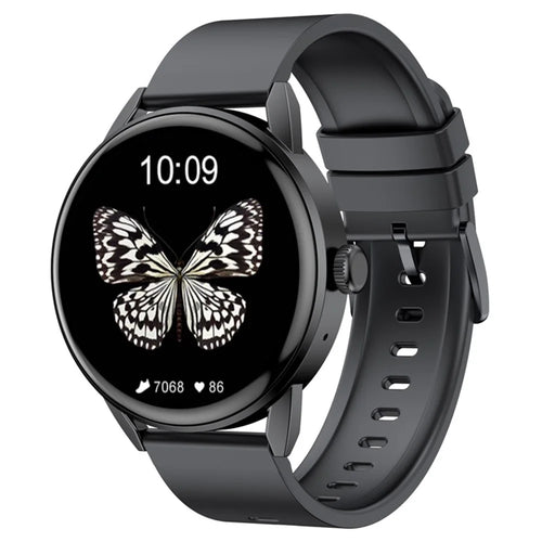 GF03Pro+ 1.32 Inch Smart Watch for Women Bluetooth-compatible Calling Health Monitor Silicone Strap Sports Watch - Black - 1