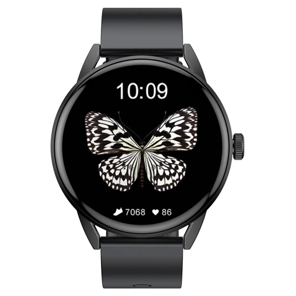 GF03Pro+ 1.32 Inch Smart Watch for Women Bluetooth-compatible Calling Health Monitor Silicone Strap Sports Watch - Black - 2