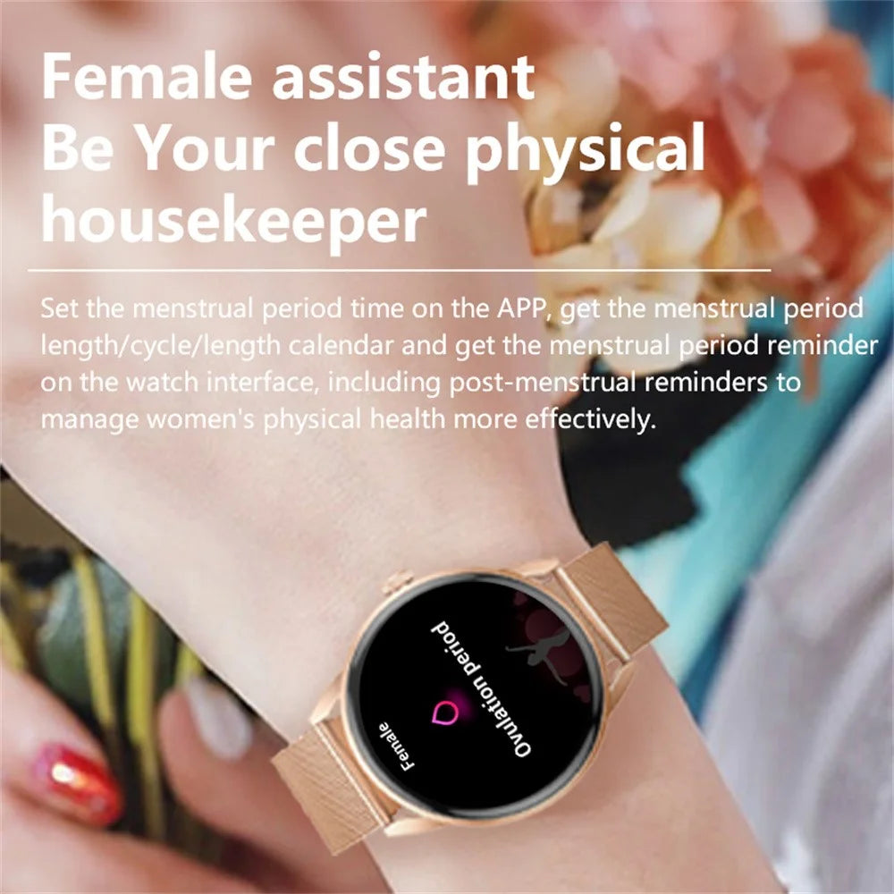 GF03Pro+ 1.32 Inch Smart Watch for Women Bluetooth-compatible Calling Health Monitor Silicone Strap Sports Watch - Black - 6
