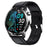 F60 1.55 Inch Round Screen Heart Rate Blood Oxygen Monitor SOS Alarm Sports Smart Watch with Leather Strap - Black - 1