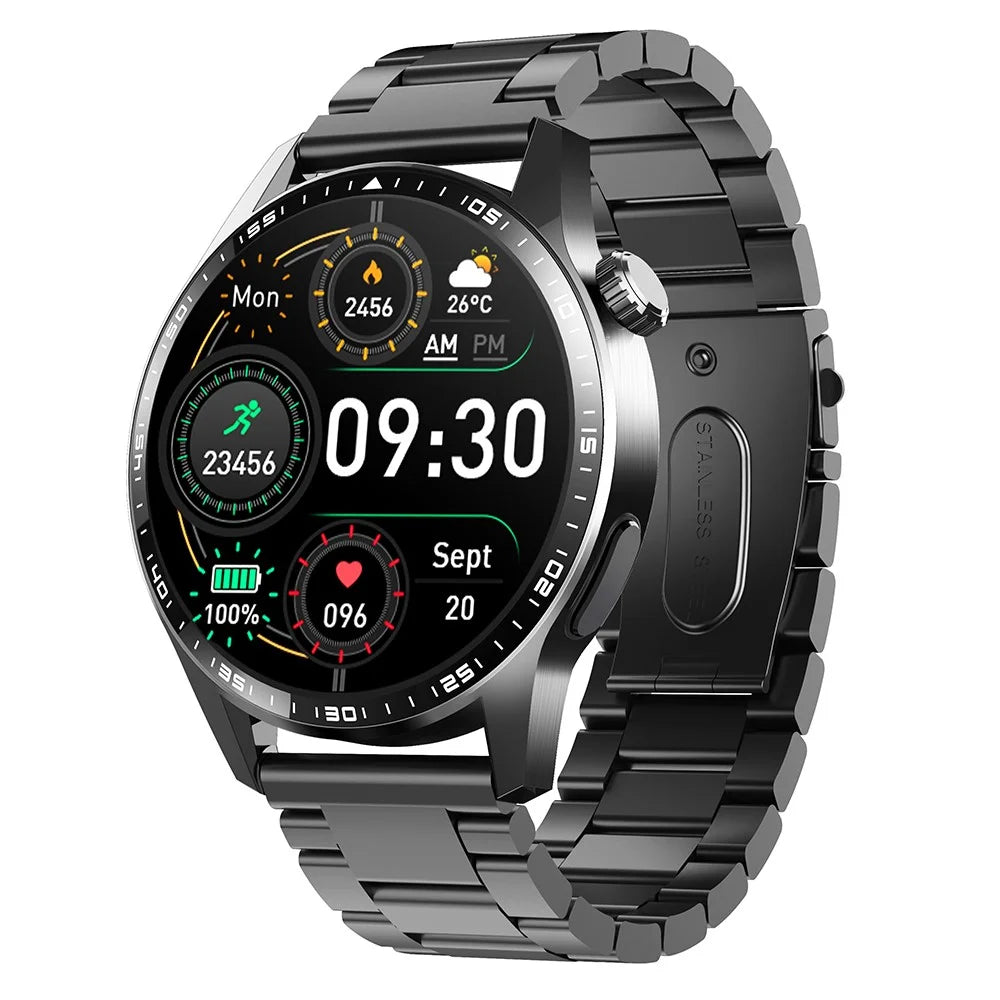 F60 1.55 Inch Round Screen Heart Rate Blood Oxygen Monitor SOS Alarm Sports Smart Watch with 3 Beads Strap - 1