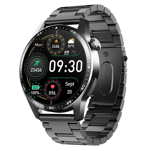 F60 1.55 Inch Round Screen Heart Rate Blood Oxygen Monitor SOS Alarm Sports Smart Watch with 3 Beads Strap - 1