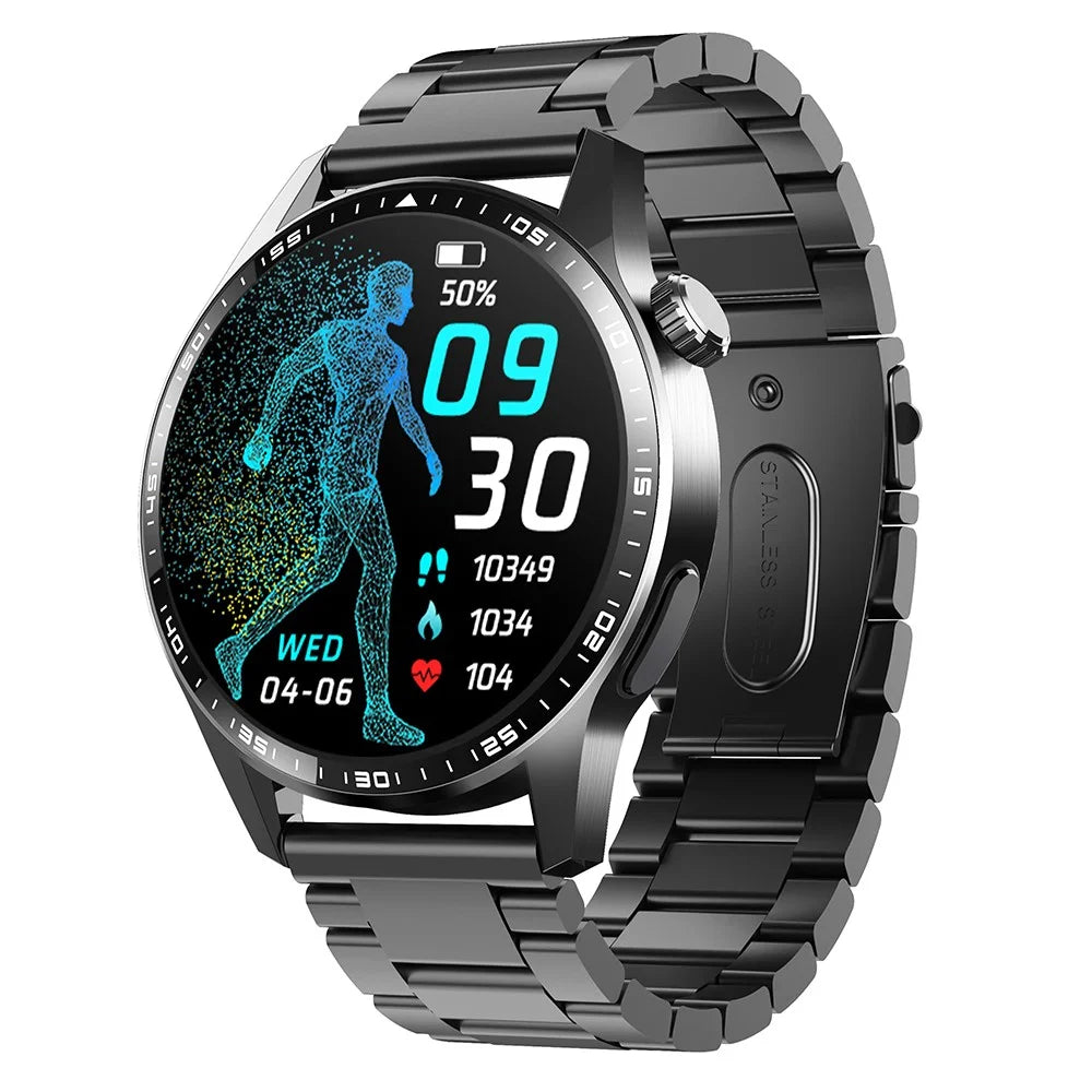 F60 1.55 Inch Round Screen Heart Rate Blood Oxygen Monitor SOS Alarm Sports Smart Watch with 3 Beads Strap - 2