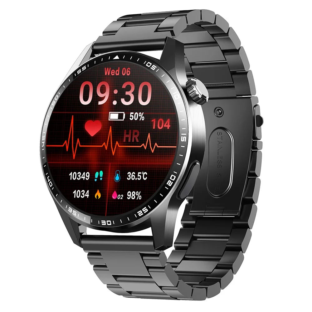 F60 1.55 Inch Round Screen Heart Rate Blood Oxygen Monitor SOS Alarm Sports Smart Watch with 3 Beads Strap - 3