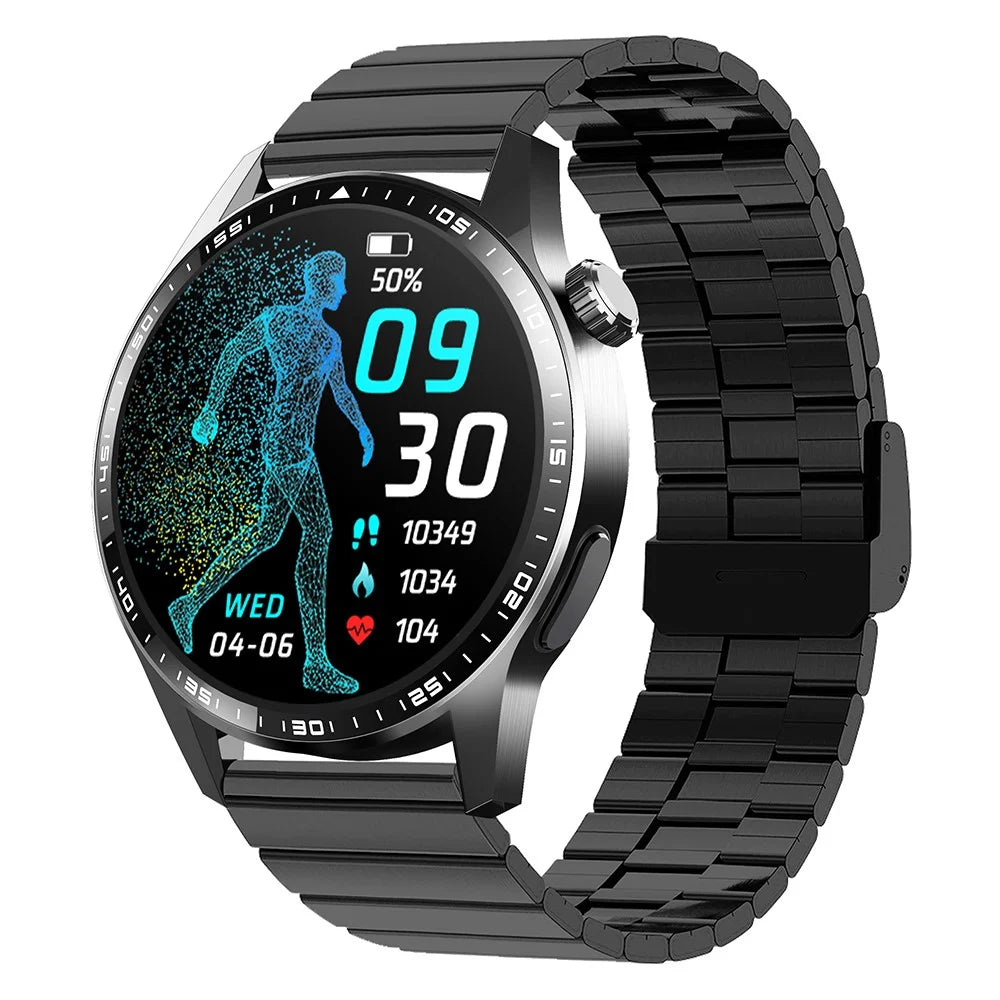 F60 1.55 Inch Round Screen Heart Rate Blood Oxygen Monitor SOS Alarm Sports Smart Watch with Bamboo Joint Strap - 2