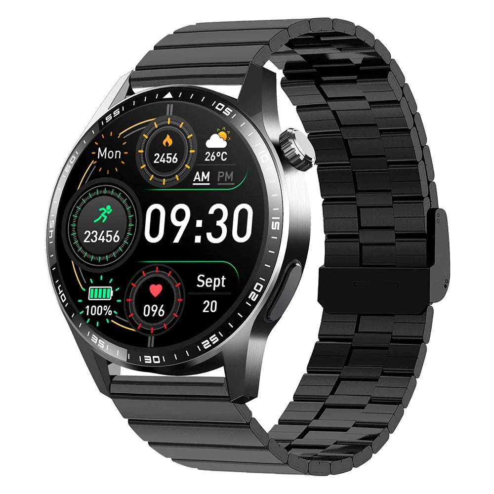 F60 1.55 Inch Round Screen Heart Rate Blood Oxygen Monitor SOS Alarm Sports Smart Watch with Bamboo Joint Strap - 3