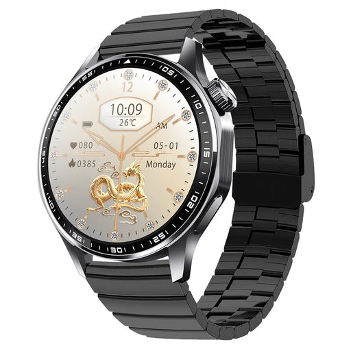 F61 1.55 Inch Round Screen Sports Smart Watch SOS Alarm Heart Rate Blood Oxygen Monitor with Bamboo Joint Strap - 1
