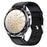 F61 1.55 Inch Round Screen Sports Smart Watch SOS Alarm Heart Rate Blood Oxygen Monitor with Leather Strap - Black - 2