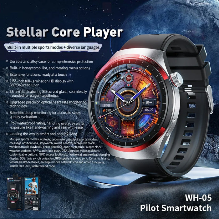 WEKOME WH-05 Smart Watch Zinc Alloy IP67 Waterproof Bluetooth-compatible HD Display Health Monitor - Black - 2