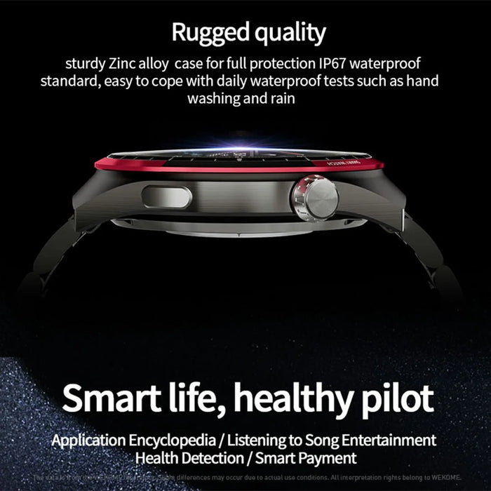 WEKOME WH-05 Smart Watch Zinc Alloy IP67 Waterproof Bluetooth-compatible HD Display Health Monitor - Black - 5