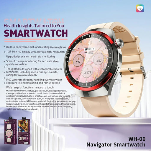 WEKOME WH-06 Smart Watch Zinc Alloy IP67 Waterproof Bluetooth-compatible HD Display Health Monitor Fitness Tracker - Silver - 2