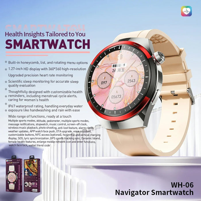 WEKOME WH-06 Smart Watch Zinc Alloy IP67 Waterproof Bluetooth-compatible HD Display Health Monitor Fitness Tracker - Silver - 2