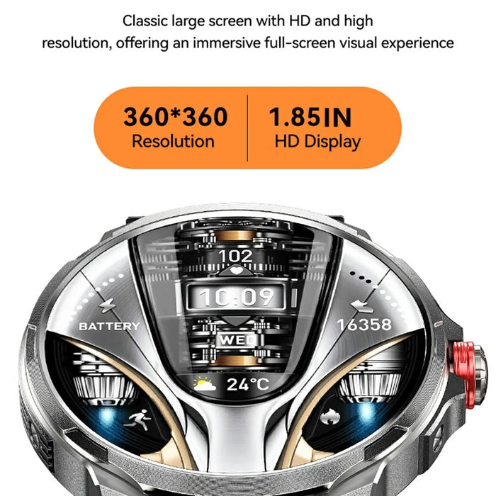 WEKOME WH-07 Smart Watch Zinc Alloy IP67 Waterproof Bluetooth-compatible 1.85 Inch HD Display Health Monitor with 2 Watch Straps - 3
