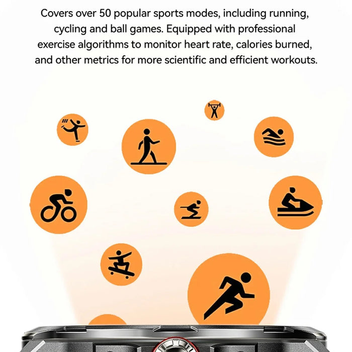 WEKOME WH-07 Smart Watch Zinc Alloy IP67 Waterproof Bluetooth-compatible 1.85 Inch HD Display Health Monitor with 2 Watch Straps - 4
