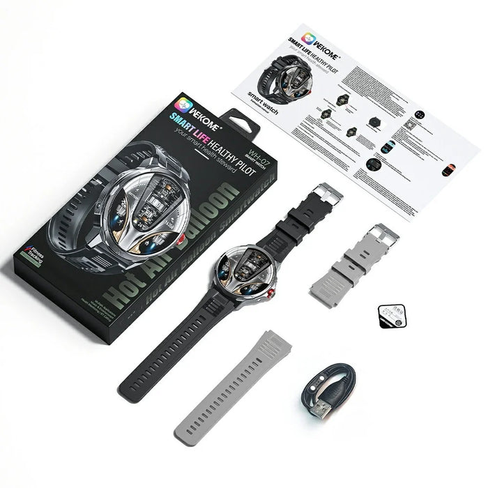 WEKOME WH-07 Smart Watch Zinc Alloy IP67 Waterproof Bluetooth-compatible 1.85 Inch HD Display Health Monitor with 2 Watch Straps - 6