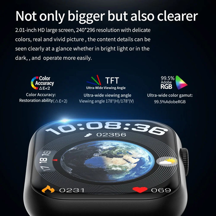 G44 2.01 Inch Smart Watch 24 Hours Heart Rate Monitor Fitness Tracker Wristwatch , Silicone Strap - Black - 5