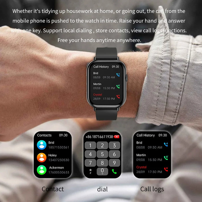 G44 2.01 Inch Smart Watch 24 Hours Heart Rate Monitor Fitness Tracker Wristwatch , Silicone Strap - Black - 7