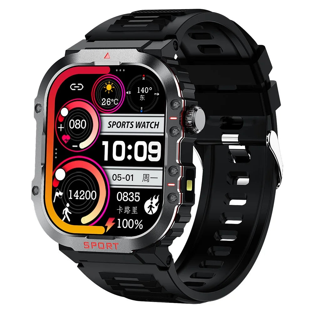 G45 1ATM Waterproof 2.01 Inch Outdoor Sports Bluetooth-compatible Call Smart Watch with Compass and Flashlight - 1