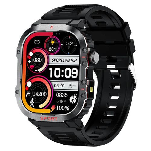 G45 1ATM Waterproof 2.01 Inch Outdoor Sports Bluetooth-compatible Call Smart Watch with Compass and Flashlight - 1