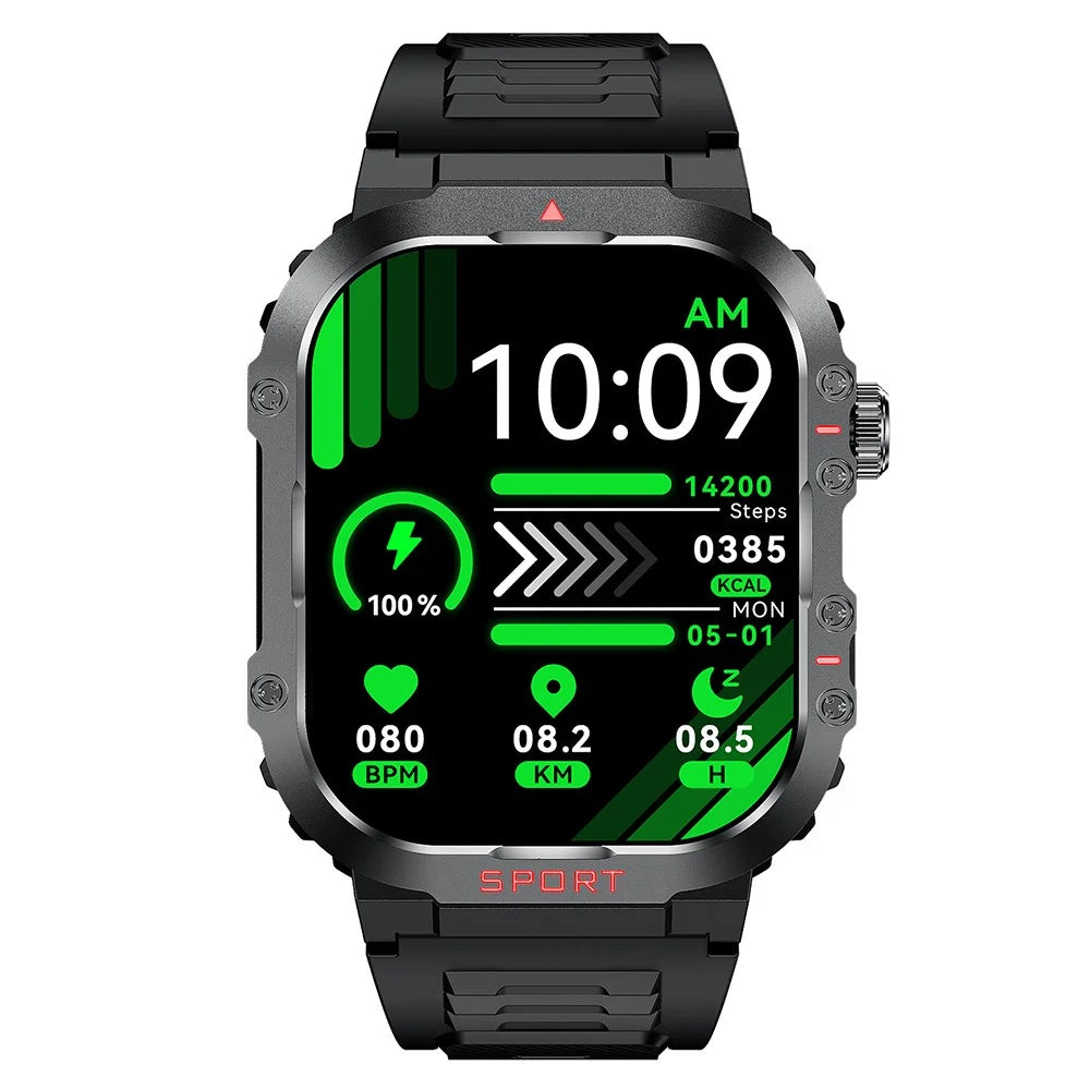 G45 1ATM Waterproof 2.01 Inch Outdoor Sports Bluetooth-compatible Call Smart Watch with Compass and Flashlight - 2